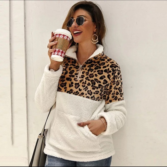 Tops - New Cream Leopard Soft Fleece